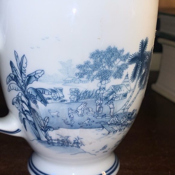 Minh Long  Chinoiserie footed coffee cup with lid - Picture 4 of 9